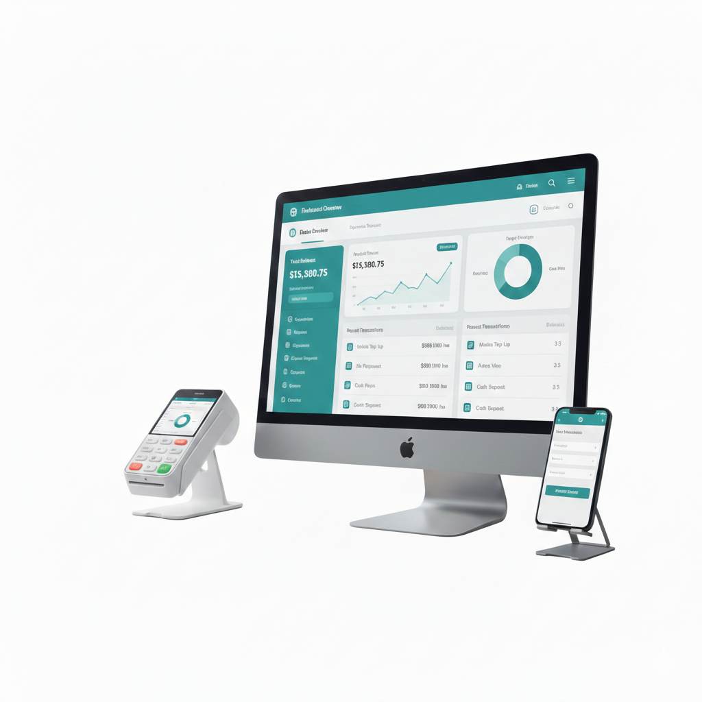 Dashboard profesional de TuRecargaRD con estadísticas y transacciones en tiempo real